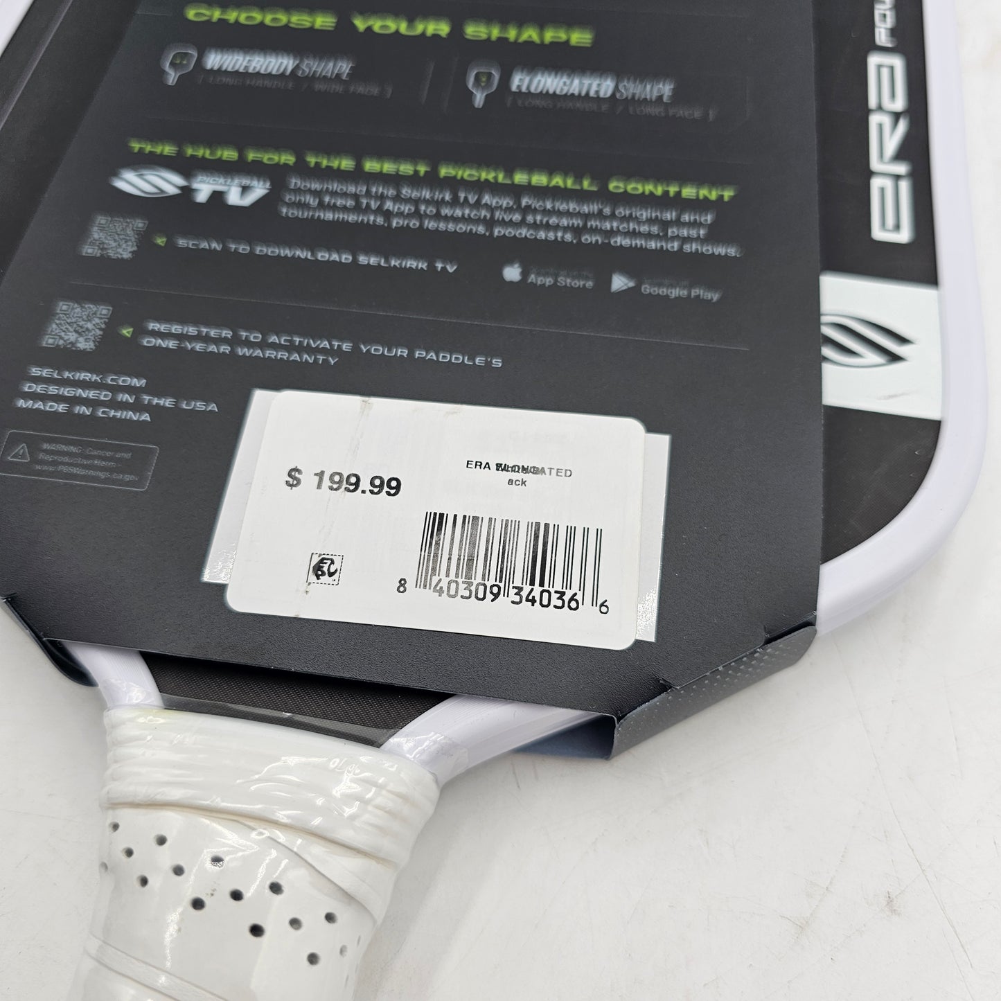 New Selkirk SLK Era Power Elongated Pickleball Paddle