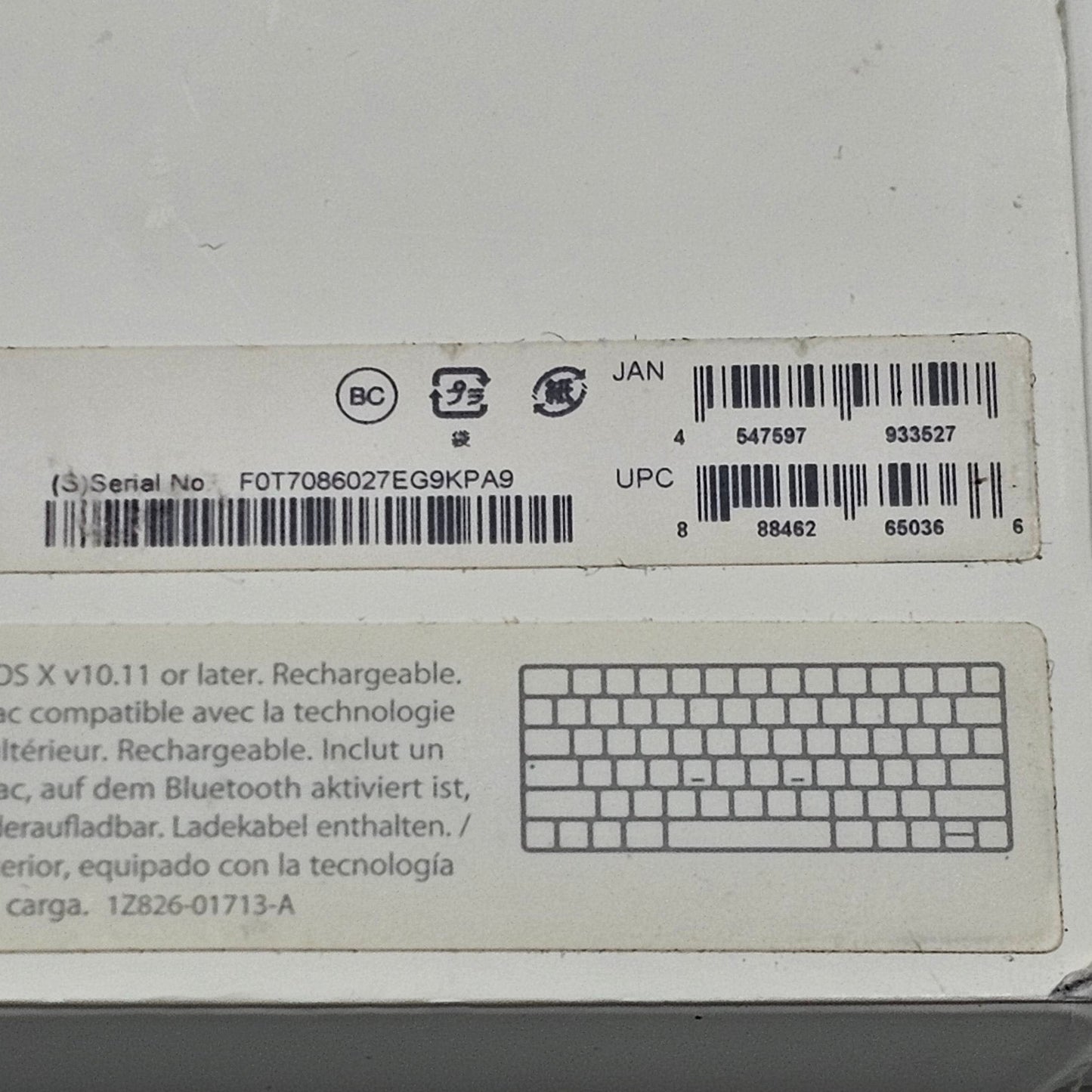 Apple Magic Keyboard Silver MLA22LL/A