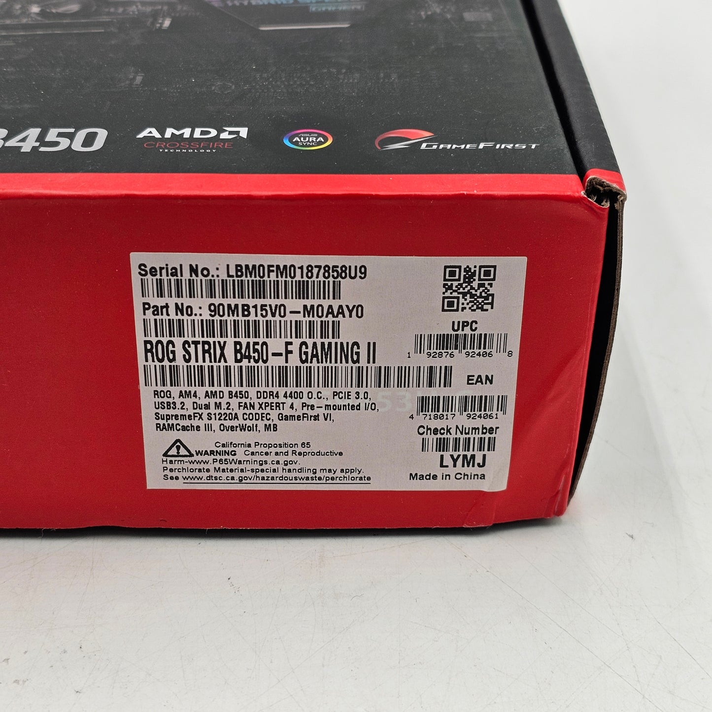 ASUS ROG Strix F Gaming II AMD AM4 Motherboard B450-F