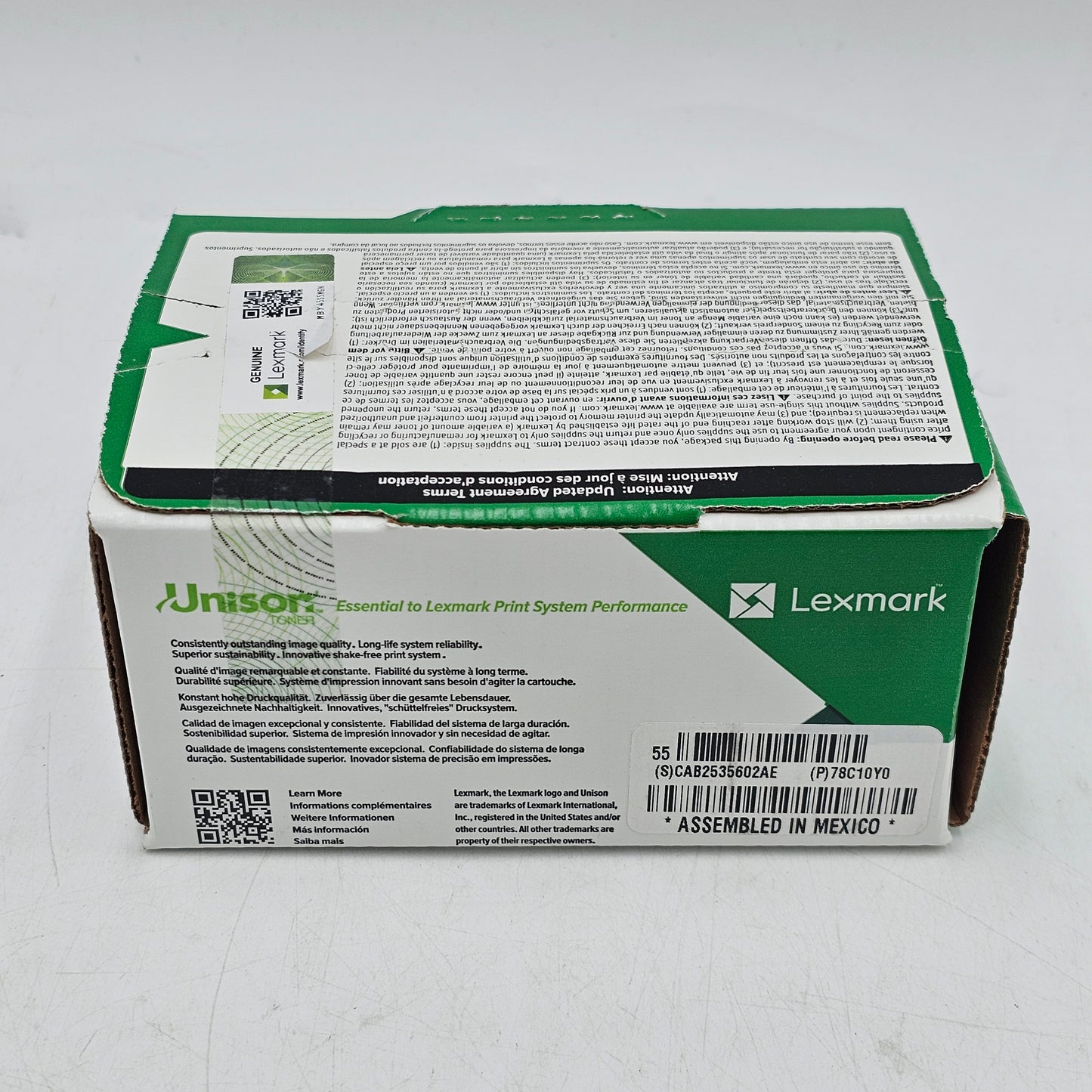 New Lexmark 78C10Y0 Yellow Toner Cartridge