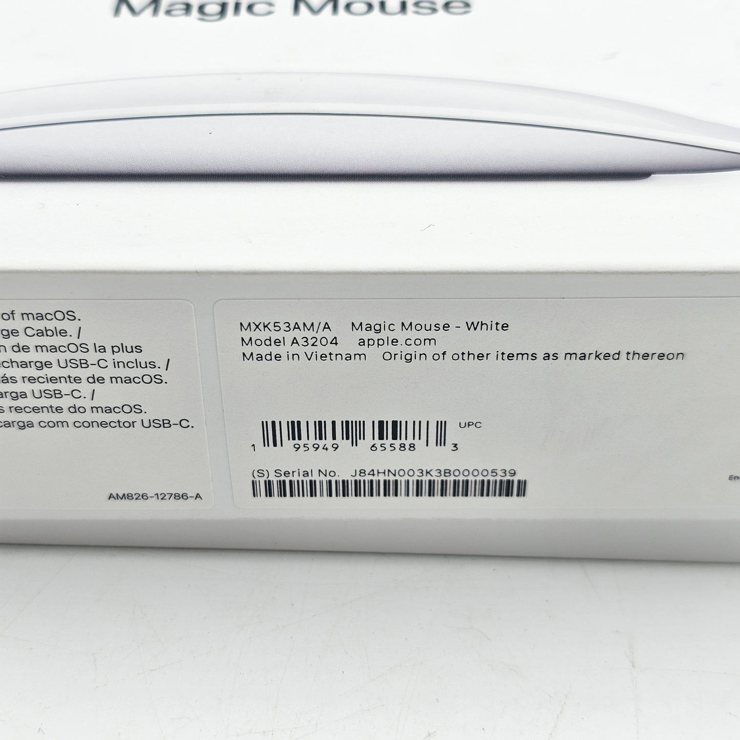 Apple Magic Mouse (USB-C) A3204 White