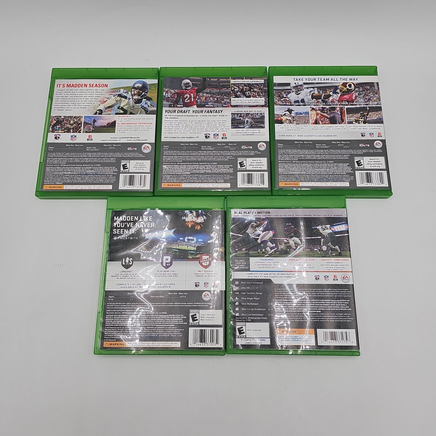 Microsoft Madden 5 Game Lot Xbox One Video Game