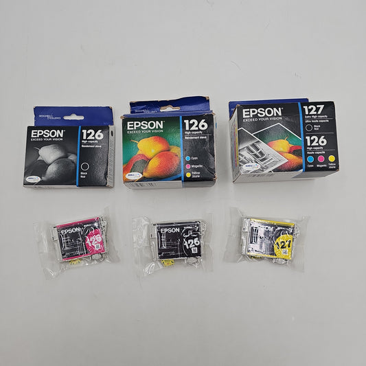 New Epson High Capacity Ink Lot Black and Color 126/127