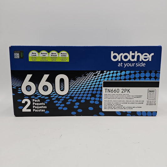 New Brother High Yield Toner Cartridge 2 Pack TN660
