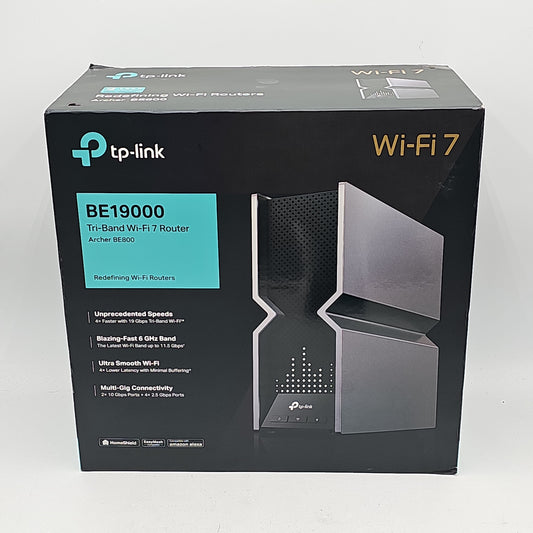 New TP LINK Tri-Band WiFi 7 Router BE19000