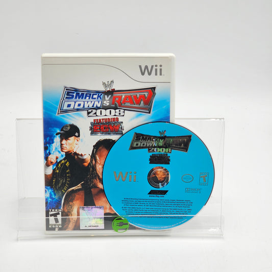 Nintendo Wii Smackdown vs Raw 2008 Video Game with Case