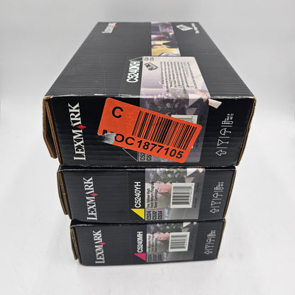 New Lexmark High Yield Toner Cartridge Set – C5240KH Black, C5240MH Magenta, C5240YH Yellow