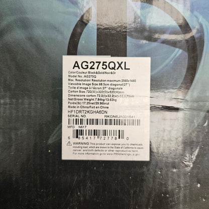 New AOC Agon Pro 27" GSYNC 170hz 1ms League of Legends Edition Gaming Monitor