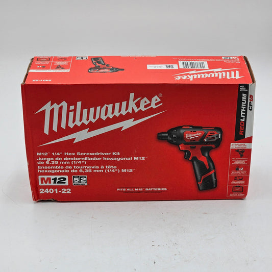 New Milwaukee 1/4" Hex Screwdriver Kit 2401-22