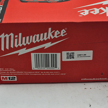 New Milwaukee 1/4" Hex Screwdriver Kit 2401-22