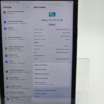 Factory Unlocked Samsung Galaxy Tab S10 FE 128GB Mystic Black SM-X528U