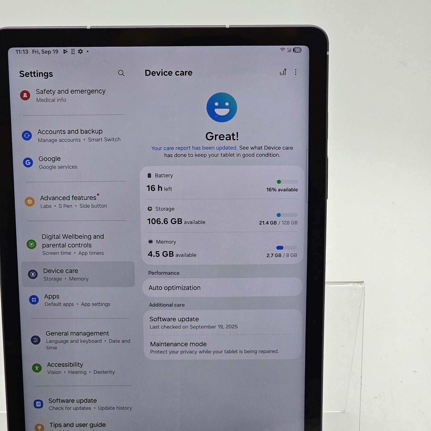 Factory Unlocked Samsung Galaxy Tab S10 FE 128GB Mystic Black SM-X528U