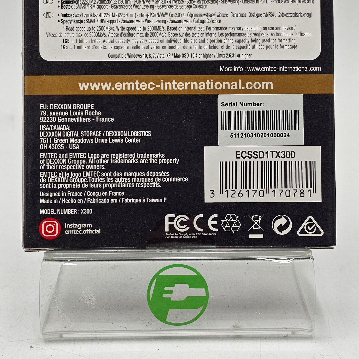 New EMTEC Power Pro SSD M.2 NVMe 2280 X300