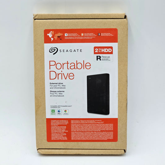 New SEAGATE PORTABLE DRIVE 2TB RESCUE 2N1AP2-571