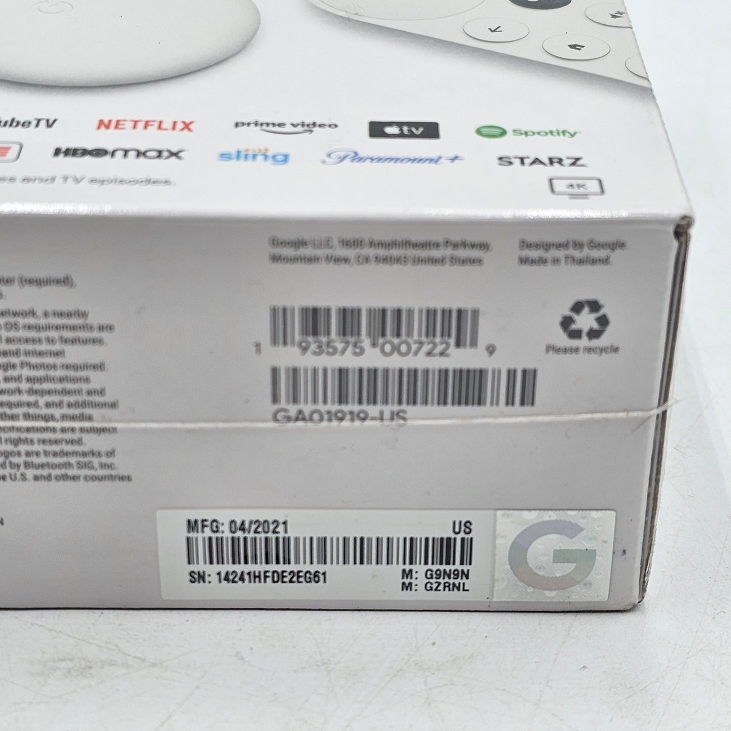 New GOOGLE CHROMECAST WITH GOOGLE TV G9N9N