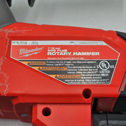 Milwaukee 2912-20 M18 18V 1" SDS Plus Rotary Hammer