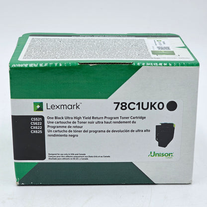 New Lexmark 78C1UK0 Black Toner Cartridge Ultra High Yield
