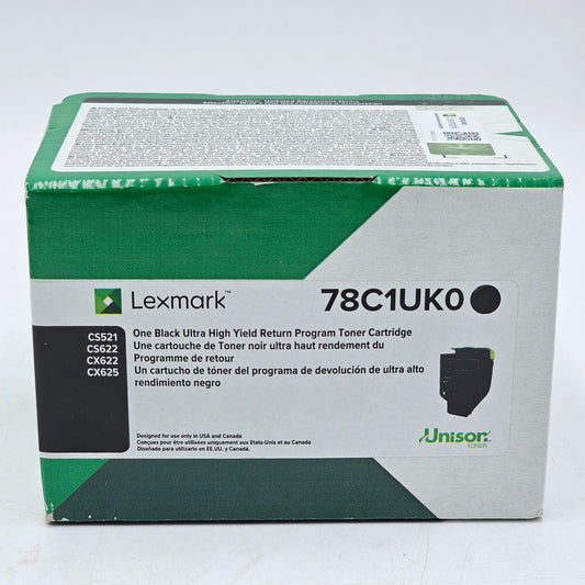 New Lexmark 78C1UK0 Black Toner Cartridge Ultra High Yield