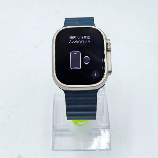 Unlocked Apple Watch Ultra 2 49MM Natural Titanium Blue Ocean Band MREG3LW/A