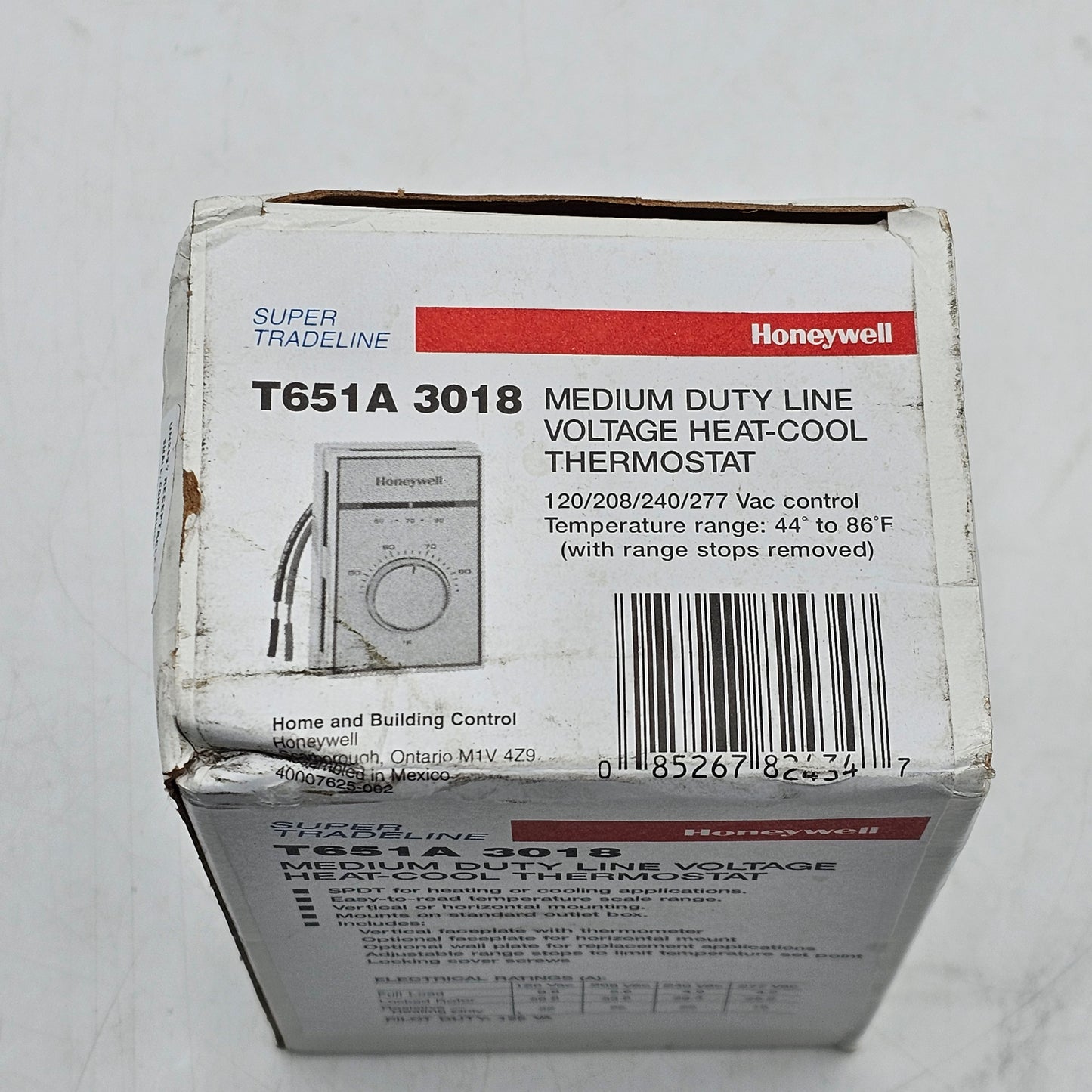 New Honeywell 3018 Heat-Cool Line Voltage Thermostat T651A