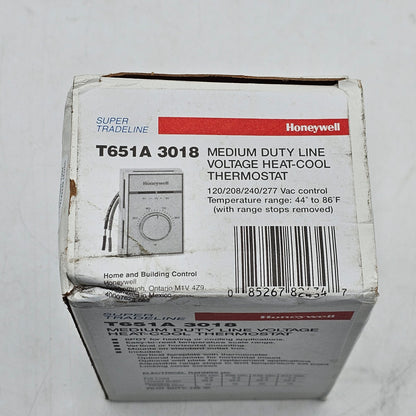 New Honeywell 3018 Heat-Cool Line Voltage Thermostat T651A
