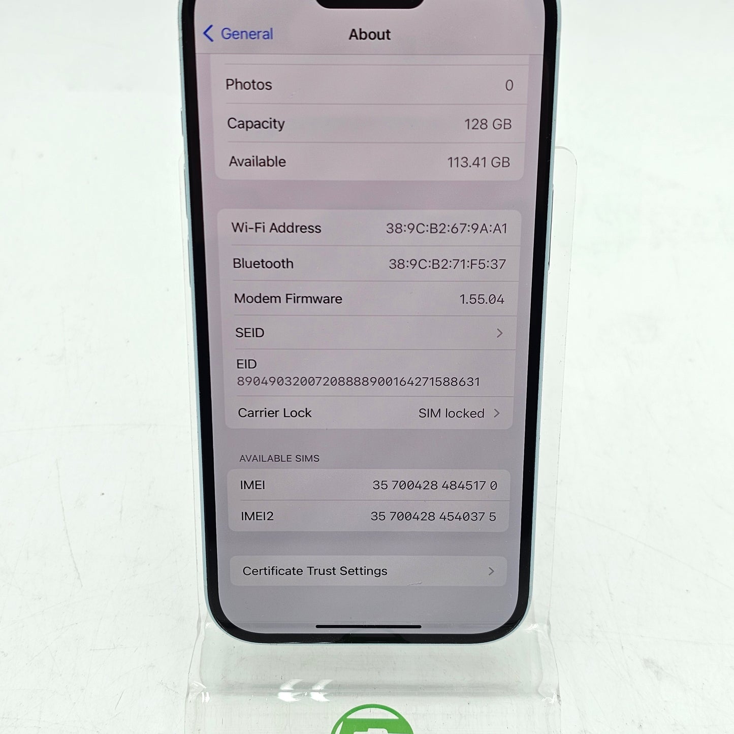 T-Mobile Apple iPhone 15 128GB Blue MTLY3LL/A