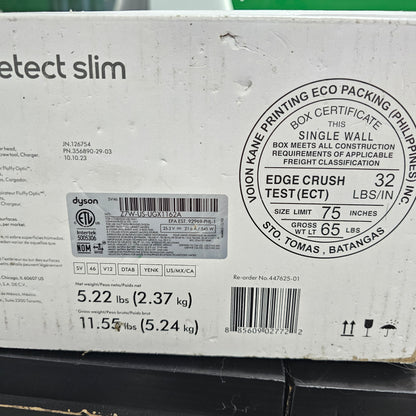 New Dyson Detect Slim Cordless Vacuum 447625-01 SV46 Yellow Nickel