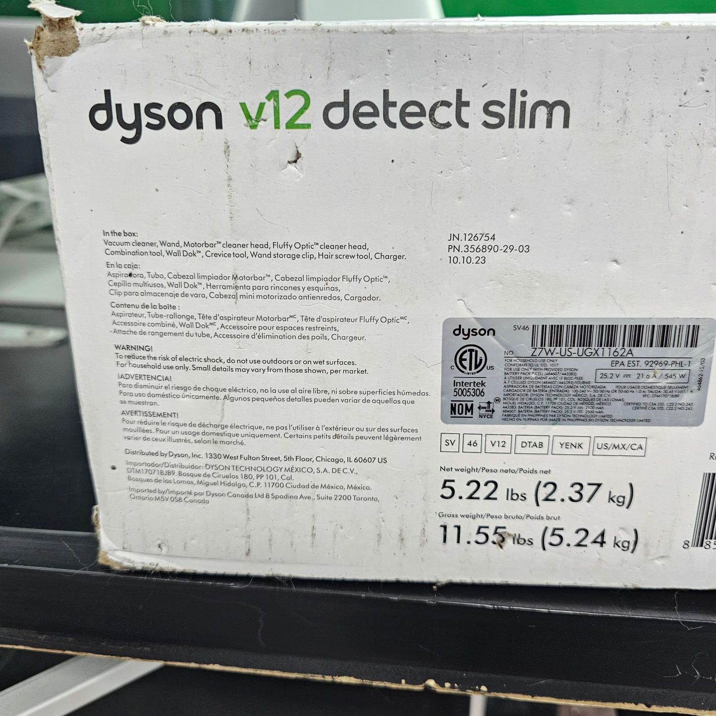 New Dyson Detect Slim Cordless Vacuum 447625-01 SV46 Yellow Nickel