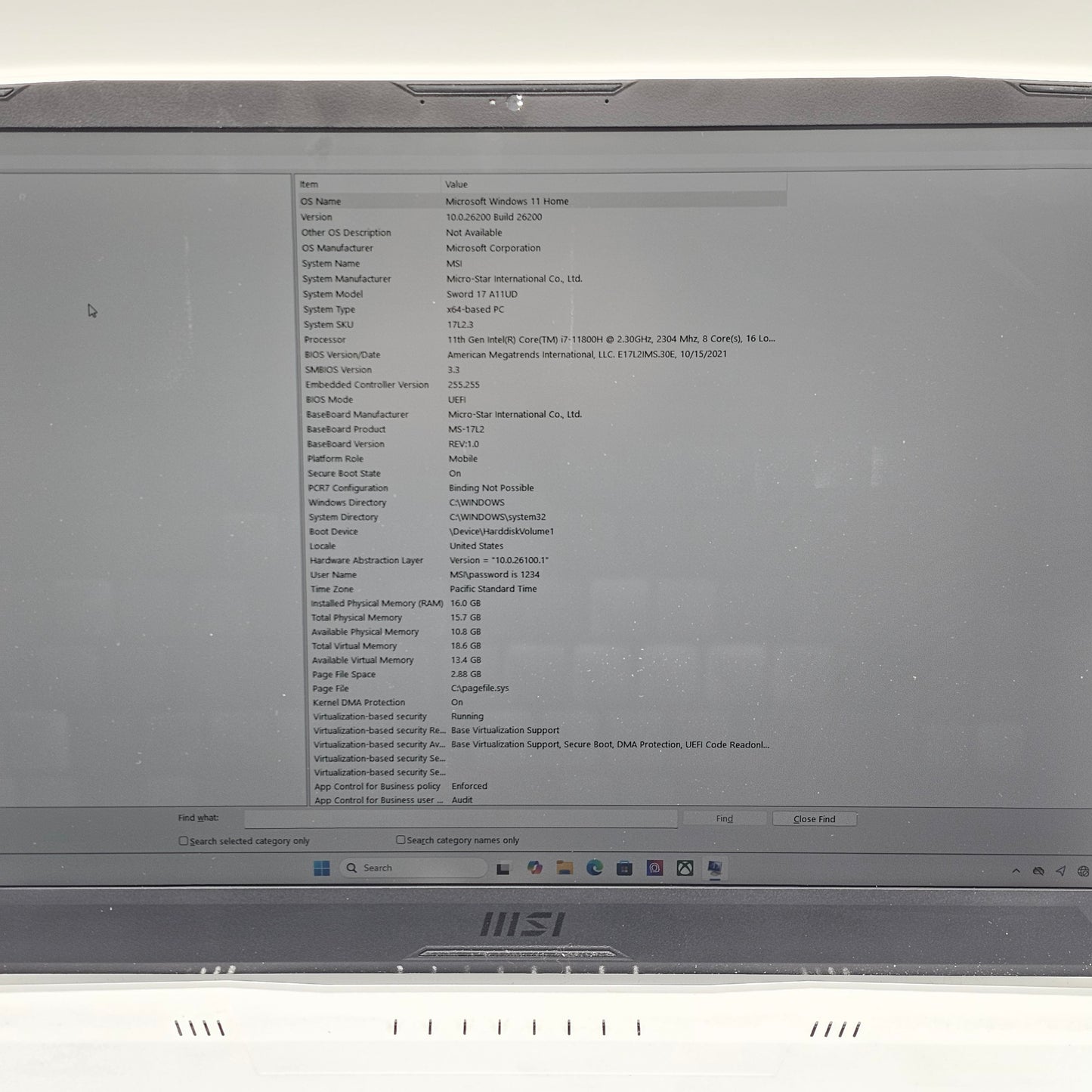 MSI Sword 17 A11UD 17.3" i7-11800H 2.3GHz 16GB RAM 512GB SSD GeForce RTX 3050 Ti