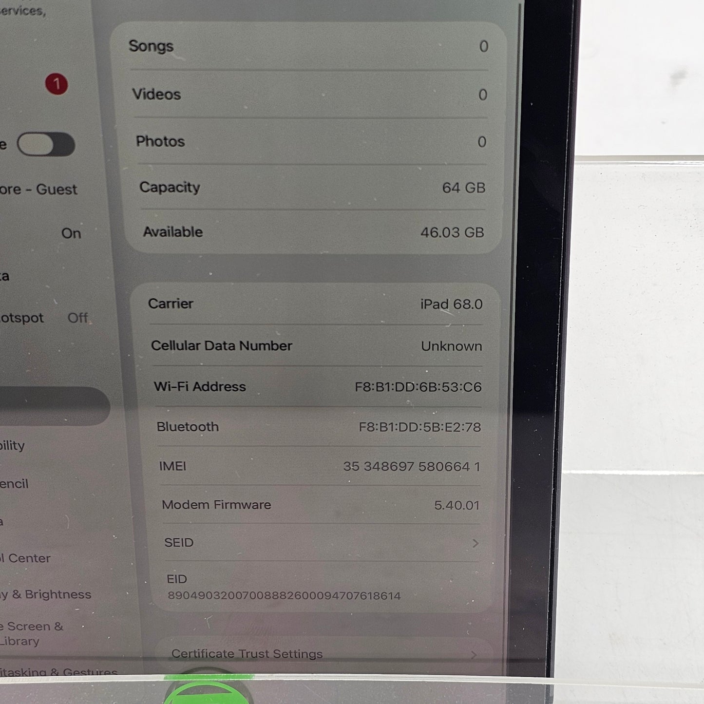 Unlocked Apple iPad Mini 6th Gen 64GB Space Gray MK893LL/A