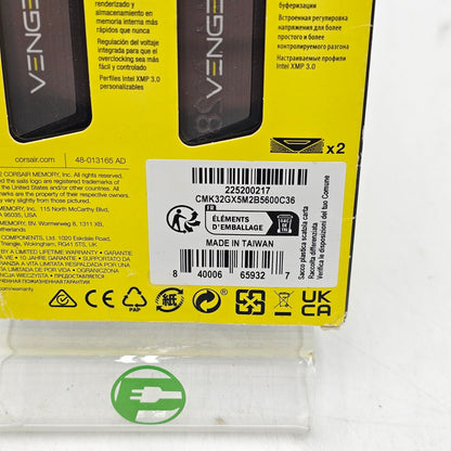 Corsair Vengeance DDR5 32GB (2x16GB) RAM DDR5 5600MHz CMK32GX5M2B5600C36