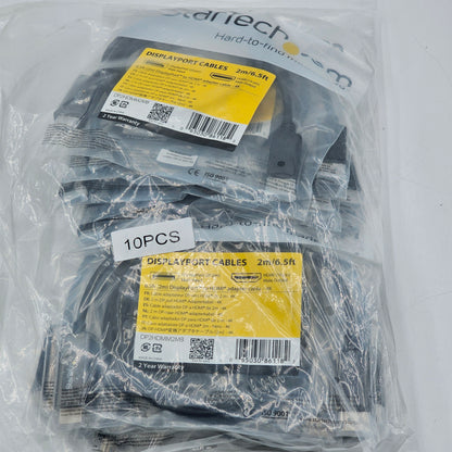 New StarTech DisplayPort Cables 2m/6.5ft Adapter Cable 4K Lot of 10