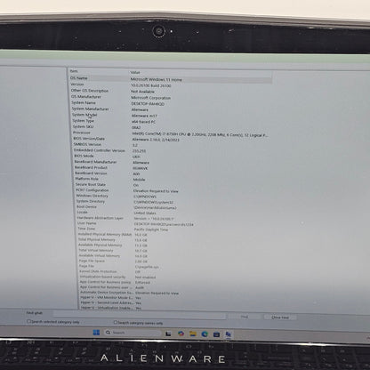 Alienware M17 17.3" i7-8750H 2.2GHz 16GB RAM 512GB SSD GeForce RTX 2070 Max-Q