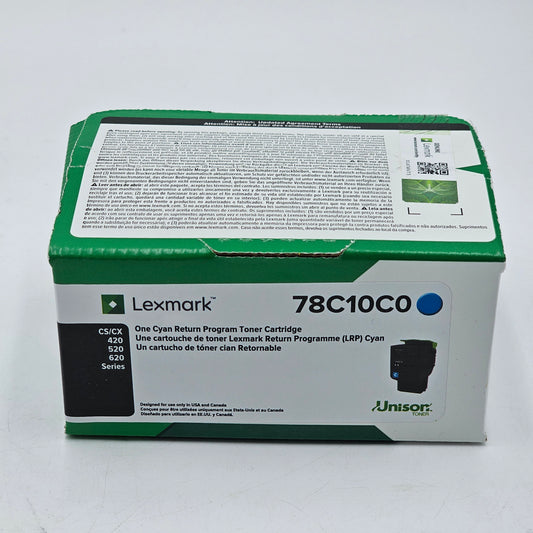New Lexmark 78C10C0 Cyan Toner Cartridge