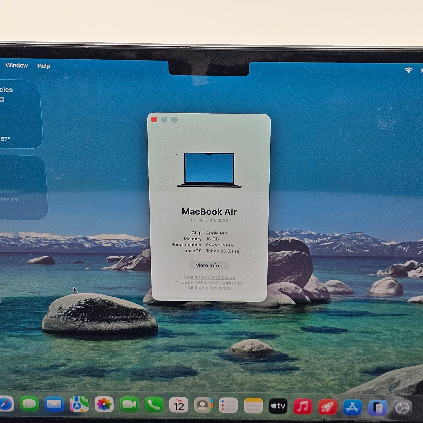 2025 Apple MacBook Air 13" M4 8C GPU 4.5GHz 16GB RAM 256GB SSD A3240