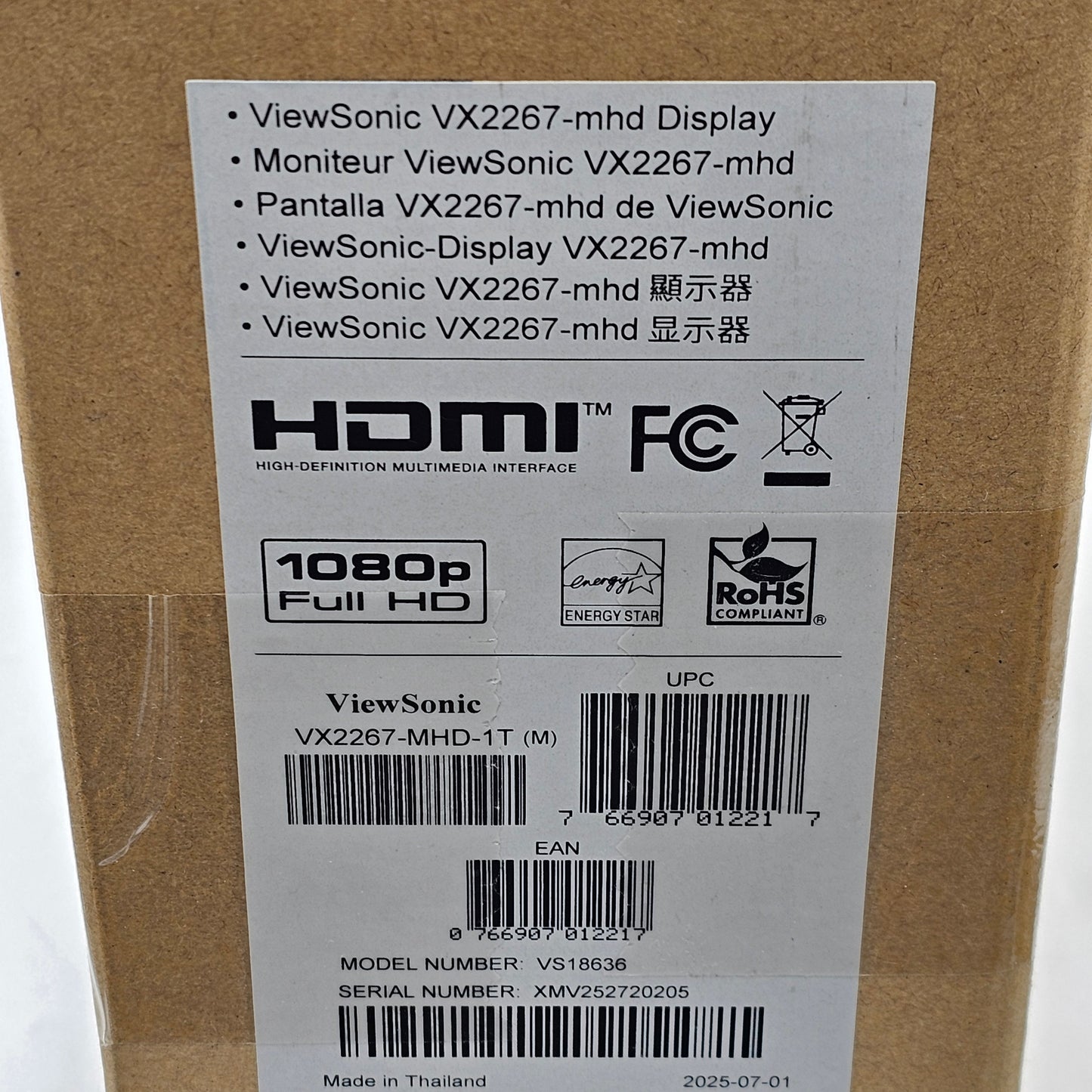 New ViewSonic VX2267-MHD 22" 1080p Freesync Monitor