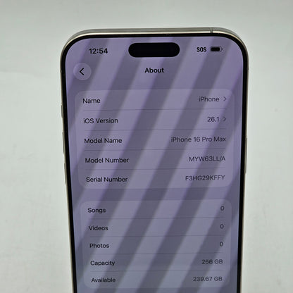 T-Mobile Apple iPhone 16 Pro Max 256GB Natural Titanium MYW63LL/A