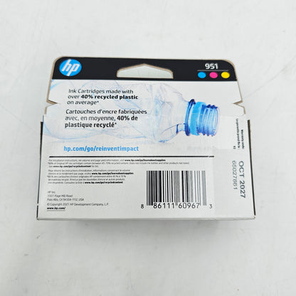 New HP 951 Yellow, Cyan and Magenta Ink Cartridge