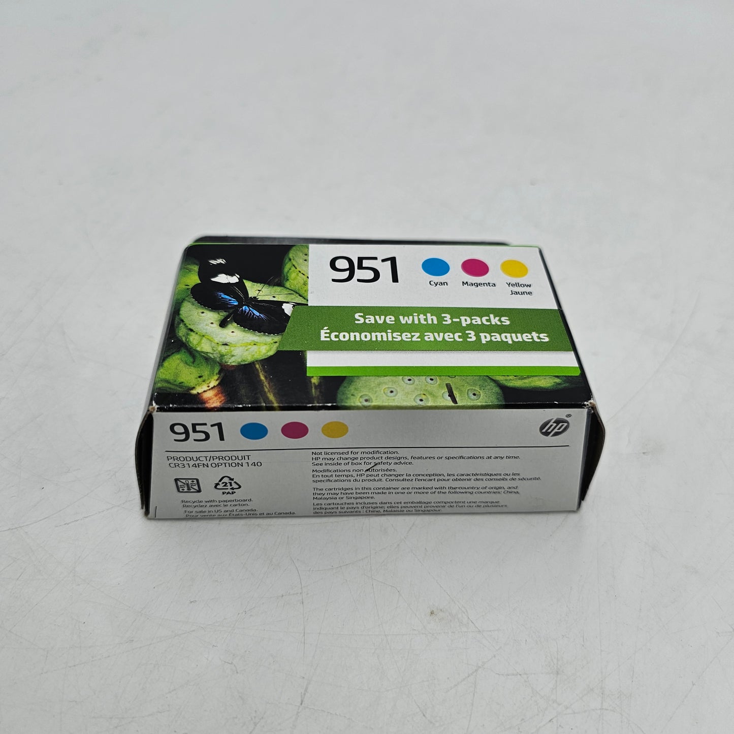 New HP 951 Yellow, Cyan and Magenta Ink Cartridge
