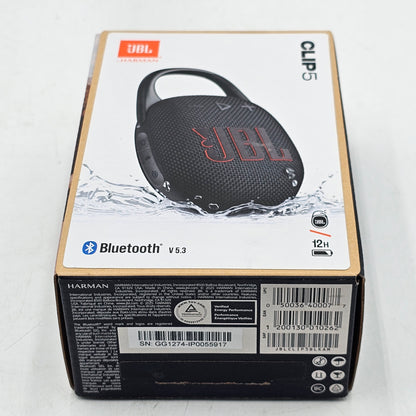 JBL Clip 5 Portable Wireless Bluetooth Speaker Black JBLCLIP5BLKAM
