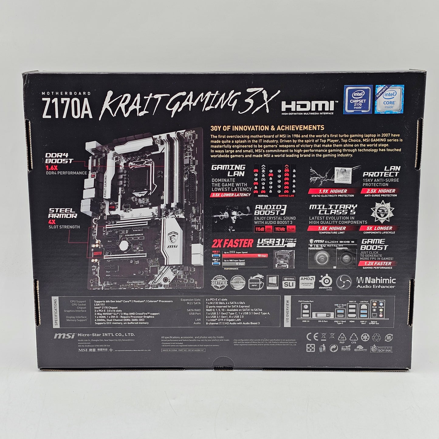 Asus Z170A Krait Gaming 3X LGA 1151 ATX Intel DDR4 Motherboard