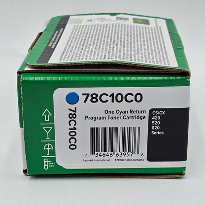 New Lexmark 78C10C0 Cyan Toner Cartridge