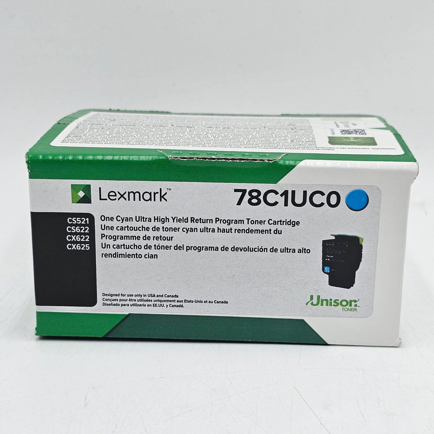New Lexmark 78c1uc0 Cyan Toner Cartridge