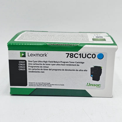 New Lexmark 78c1uc0 Cyan Toner Cartridge