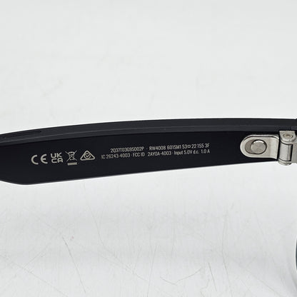 Ray-Ban Meta Wayfarer Gen 1 Black Standard RW4008 601SM1 AI Smart Glasses