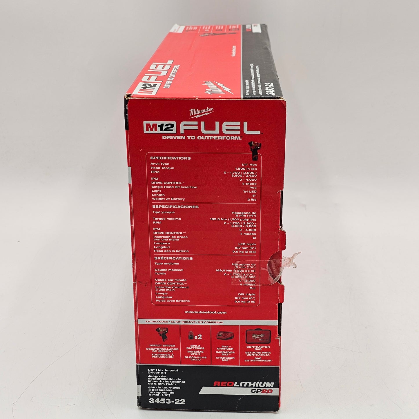 New Milwaukee 3453-22 M12 12V 1/4" Hex Impact Driver