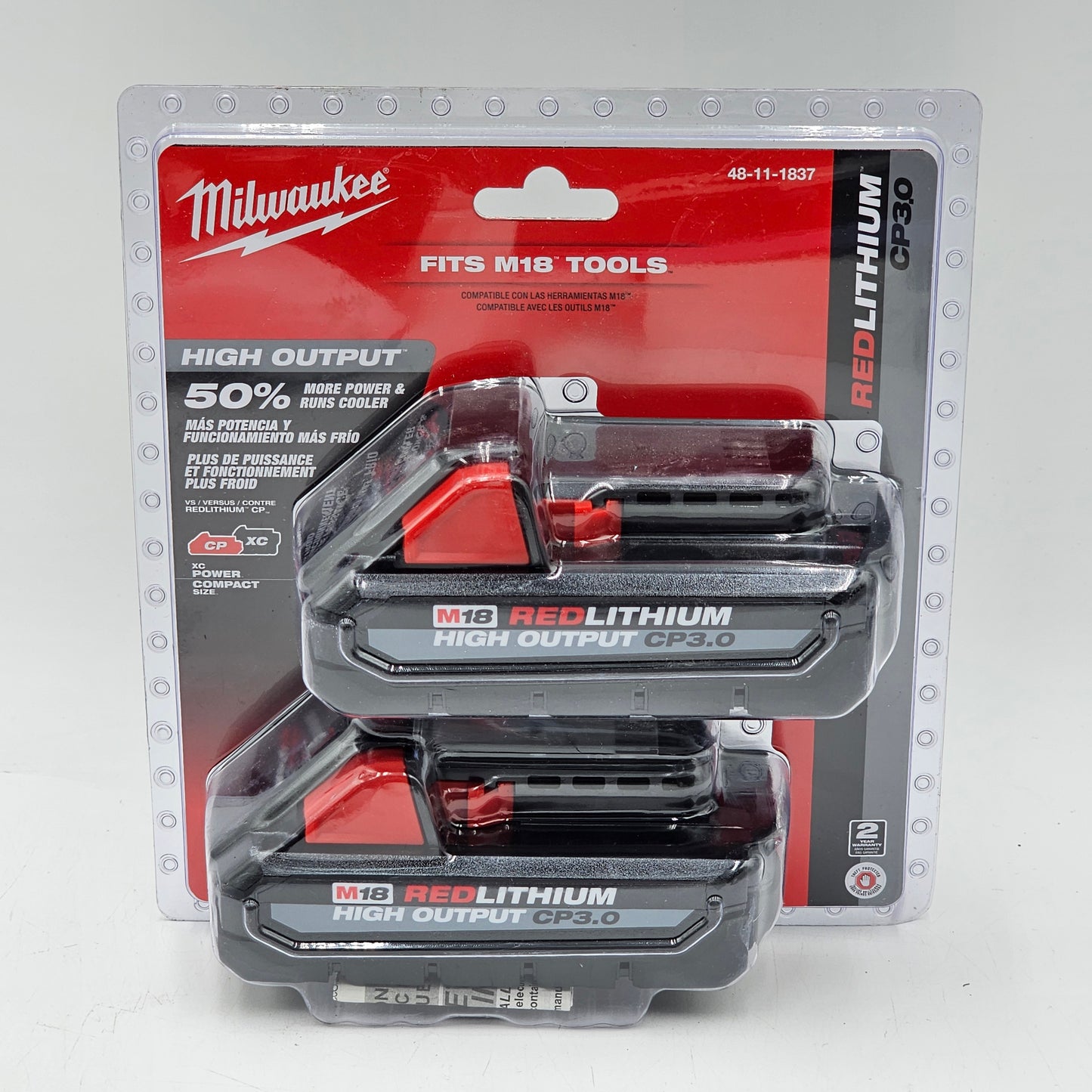 New Milwaukee 48-11-1837 REDLITHIUM HIGH OUTPUT CP3.0 Battery