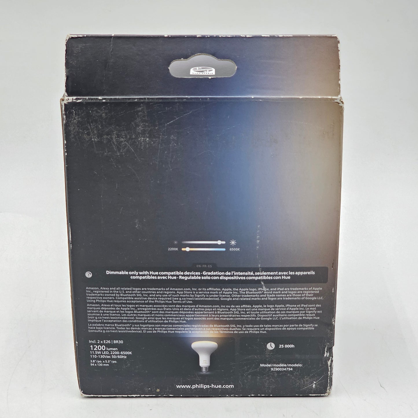 New Philips Hue White Ambiance Bluetooth 85W Smart LED 2 Pack BR30