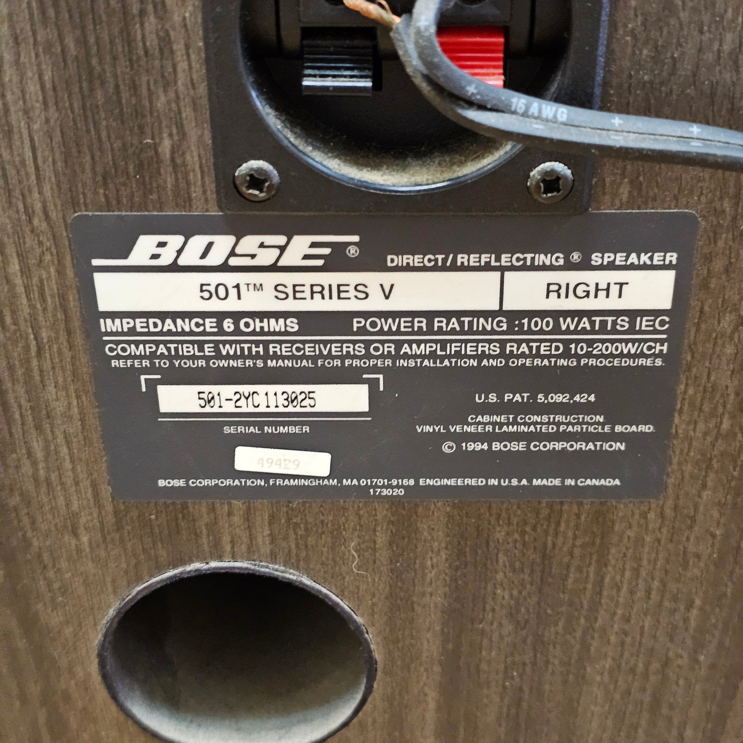 Bose 501 Series V Direct Reflecting Speakers