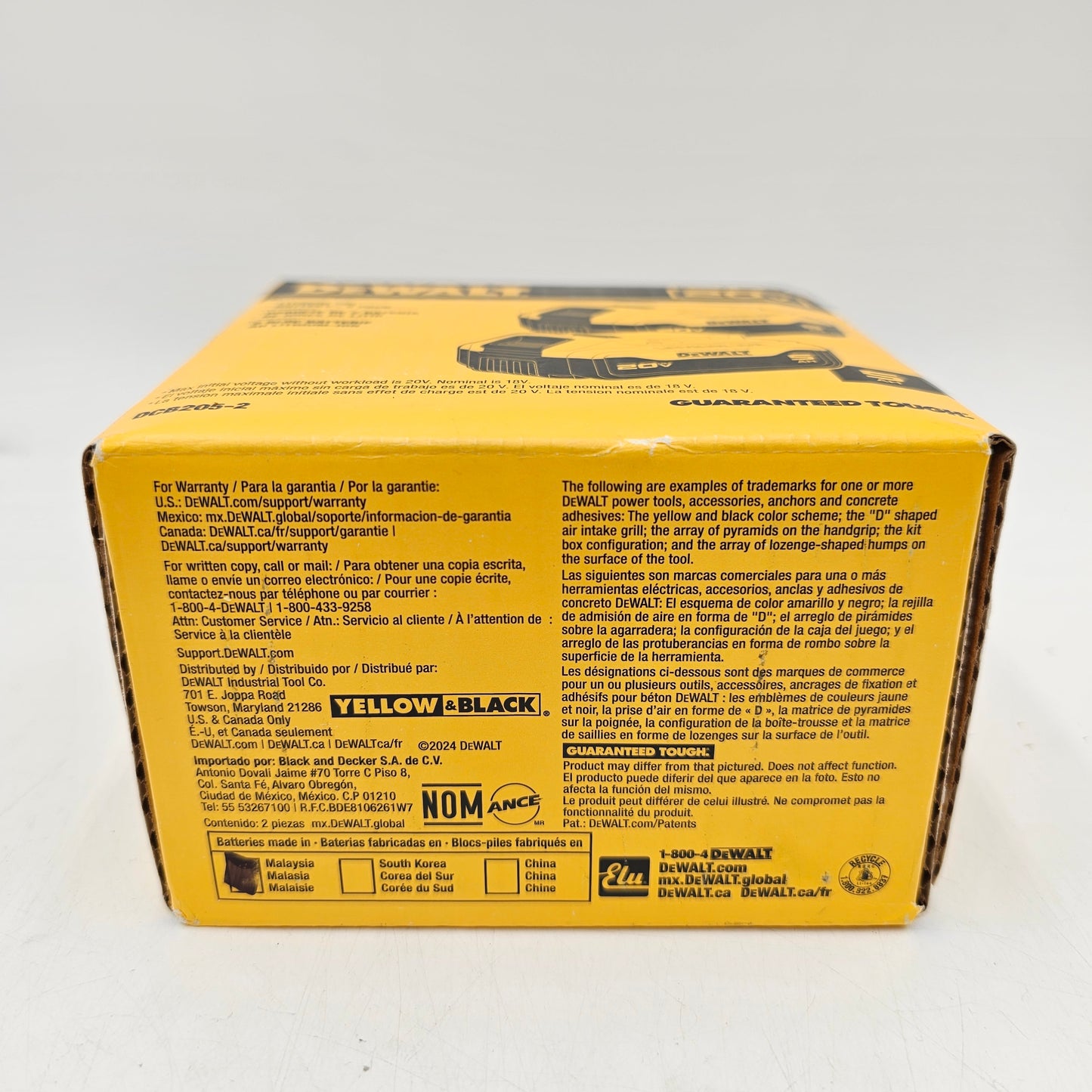 DeWalt DCB205-2 20V MAX Lithium-Ion Battery Pack 2 Pack